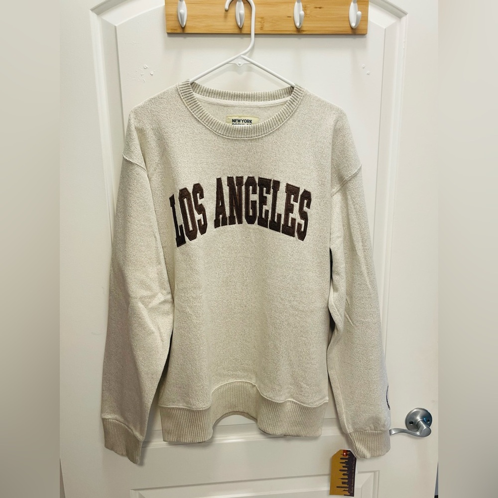 Cream Sweater with Los Angeles Print